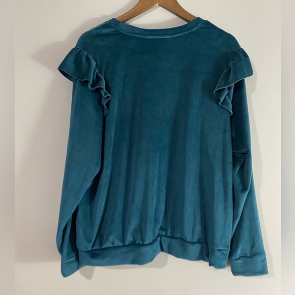 Lauren Conrad - Teal Ruffle Sleeve Sweater - Picture 6 of 8